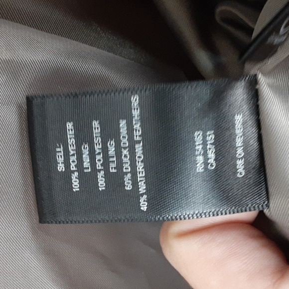 Kenneth Cole New York Goose Blend Quilted Puff Tan Coat Jacket - Picture 8 of 8